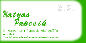 matyas papcsik business card